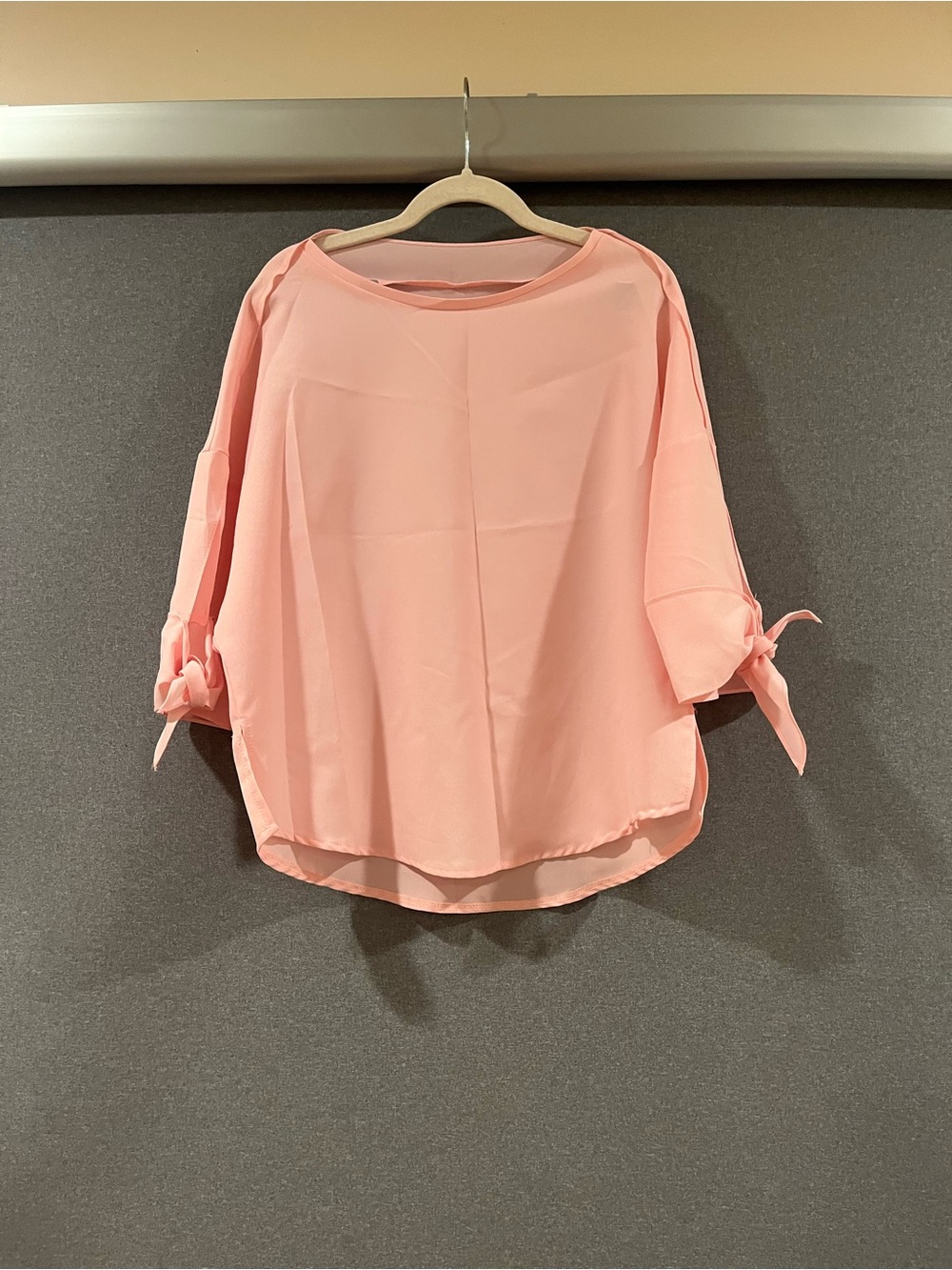 Light Pink Tie-Sleeve Women's Blouse